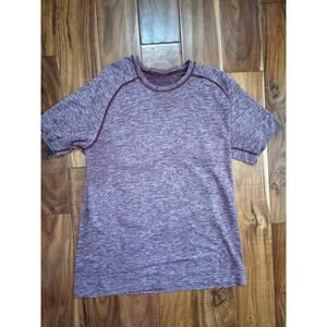 Lululemon Men's T-Shirt - Burgundy/Dark Red - Size Large - Athletic Tee